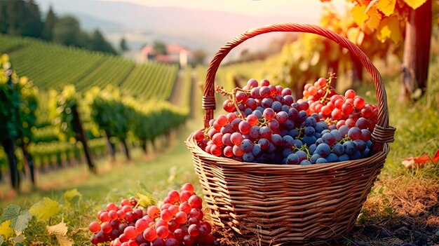 fruit food basket red berry berries fresh healthy ripe market sweet strawberry grape