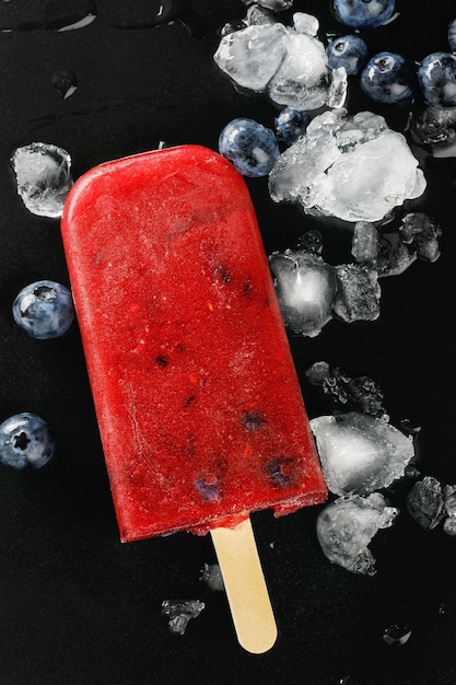 Fruit ice from watermelon and blueberries