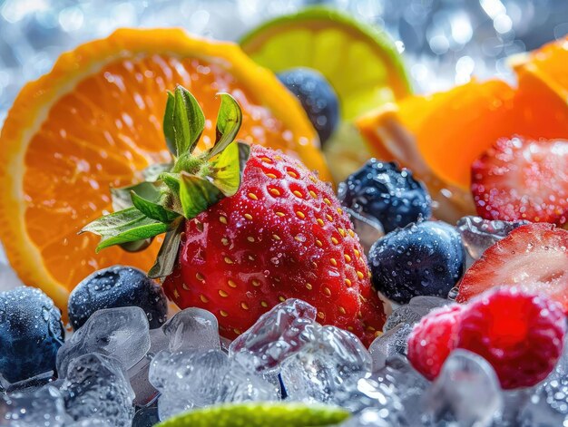 Fruit and Ice Incorporate ice to suggest freshness and coolness