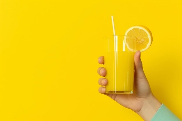 Fruit juice background in hand