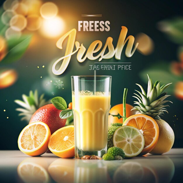 Photo fruit juice poster design