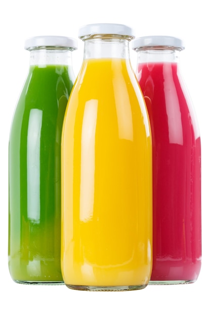 Fruit juice smoothie smoothies in bottle portrait format isolated