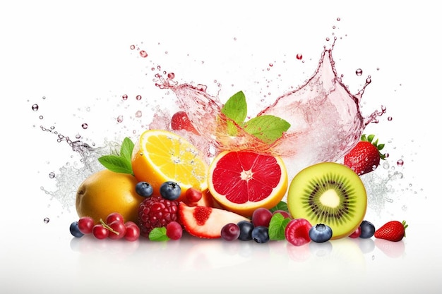 Fruit juice splash isolated on white background