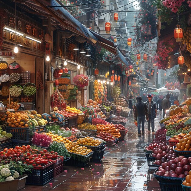 a fruit market with a sign that says quot fruit quot