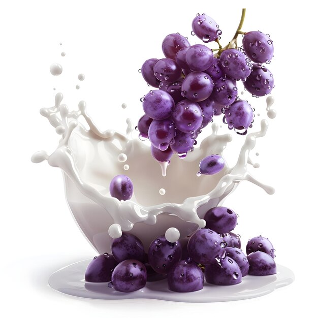 Fruit milk splash isolated on a white background