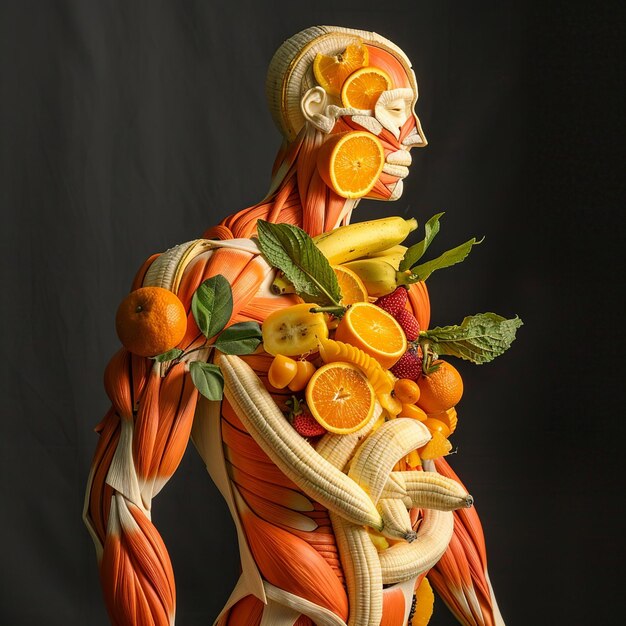 Photo fruit_muscular_system_sculpture