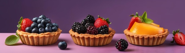 A fruit pie with blackberries in the background