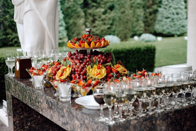 Fruit platter on the table for party