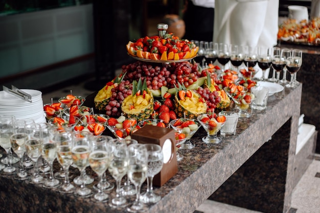 Fruit platter on the table for party