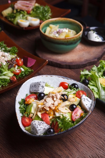 Fruit salad in the bowl