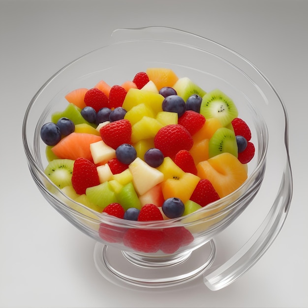 Fruit salad in glass bowl