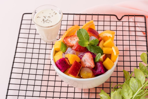 Fruit salad is a dish consisting of various kinds of fruit fruit salad can be served as an appetizer