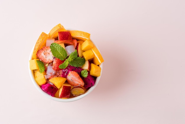 Fruit salad is a dish consisting of various kinds of fruit fruit salad can be served as an appetizer