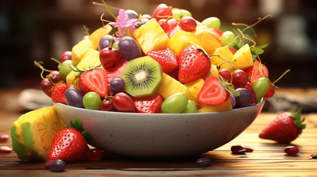 Fruit salad in the table