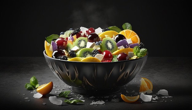 Photo fruit salad with a tangy dressing