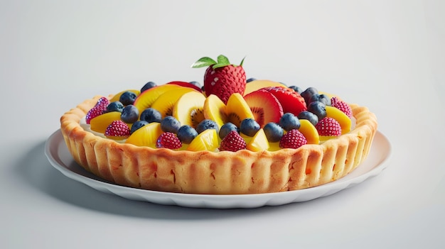 Fruit Tart on isolated White background