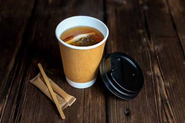 Fruit tea. Berry tea. Tea in a glass. Hot drink.