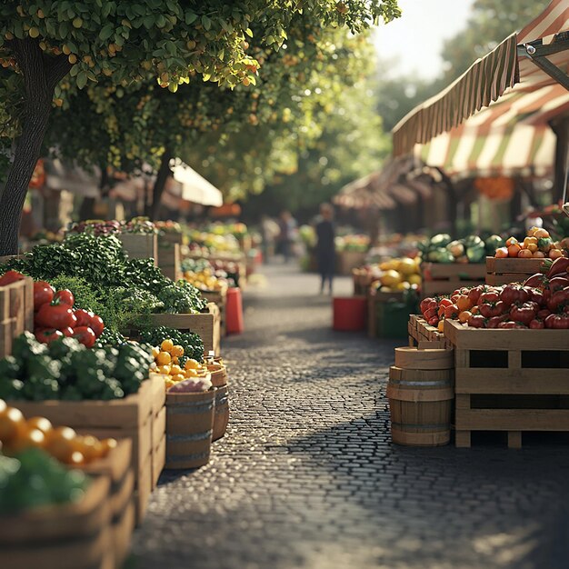 Photo a fruit and vegetable market with a sign that says  organic