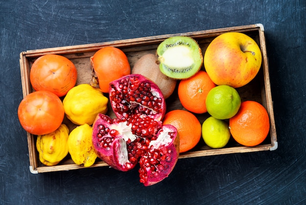 Fruit in a wooden box