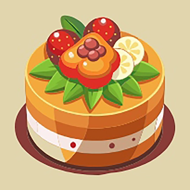 Fruitcakes food vector illustration