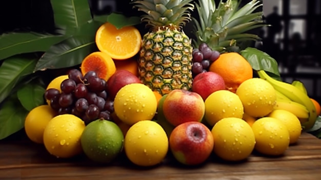 fruits background HD 8K wallpaper Stock Photographic Image