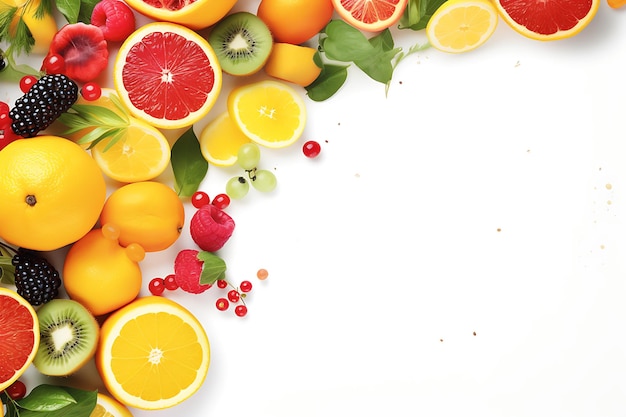 Fruits frame realistic background