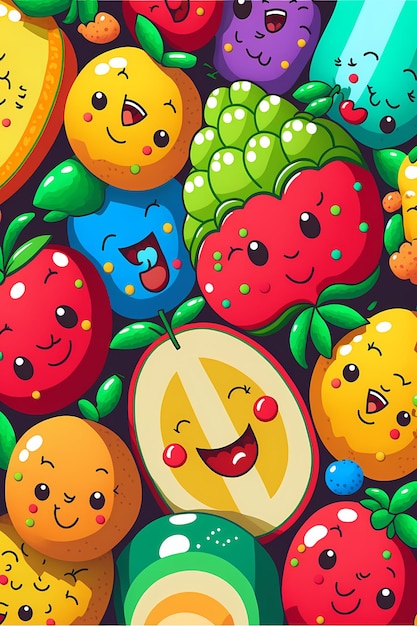 fruits pattern colorful Illustration background