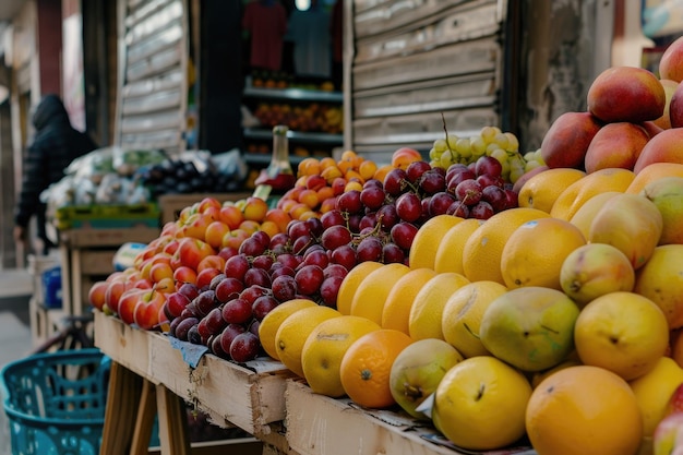 Fruits for sale at market stall