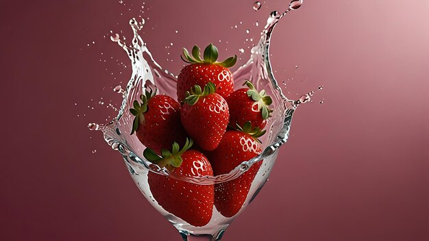 Photo fruits with water splash