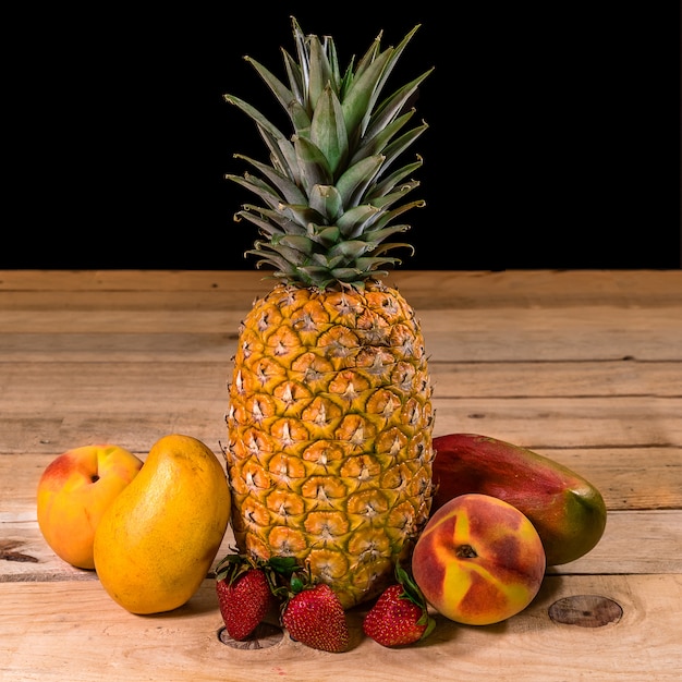 Fruits on a wooden table