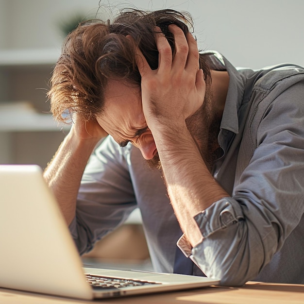 Photo frustrated businessman in the office