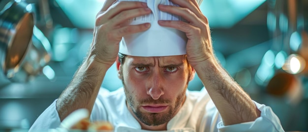 Frustrated Chef Coping with Kitchen Equipment Malfunction