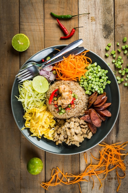 fry rice with the shrimp paste, Thai food