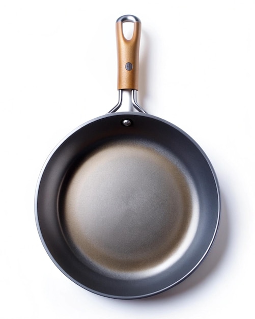 Photo frying modern empty cooking pan fry pan with nonstick coating black frying pans black handle