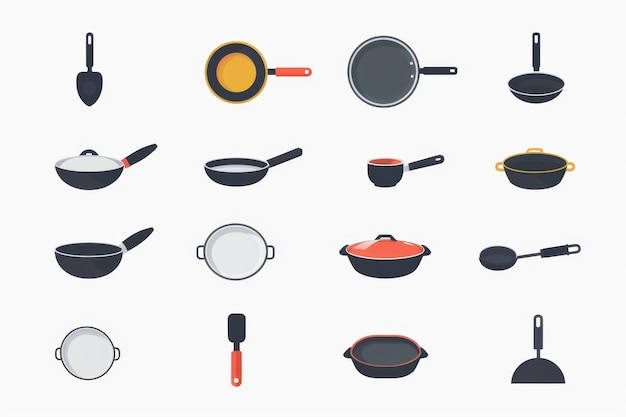 Frying pan icon empty nonstick cookware sign non stick symbol skillet saucepan emblem pan isolated