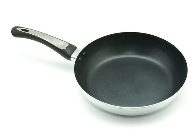 Frying pan on white isolated