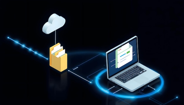 Photo ftpfile transfer protocol files receiver and computer backup copy file sharing isometric