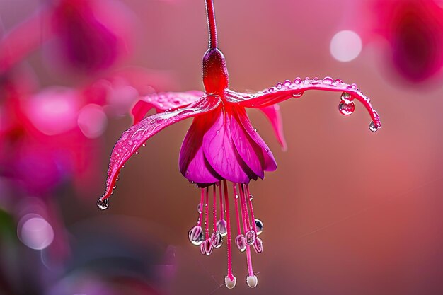 Photo fuchsia flower features decorative sepals and petals