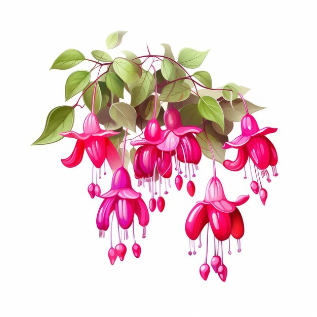 Photo fuchsia isolated on white background