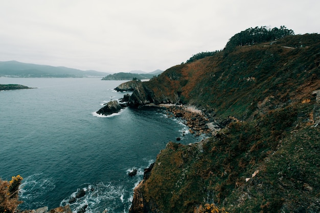 Fucio do Porco island in the middle of the north of spain with hardcore sea crashing