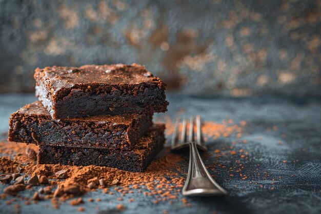 Fudgy Chocolate Brownies Dark Slices