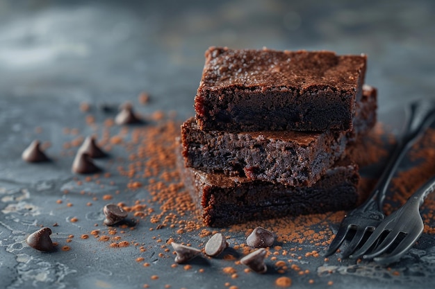 Fudgy Chocolate Brownies Dark Slices