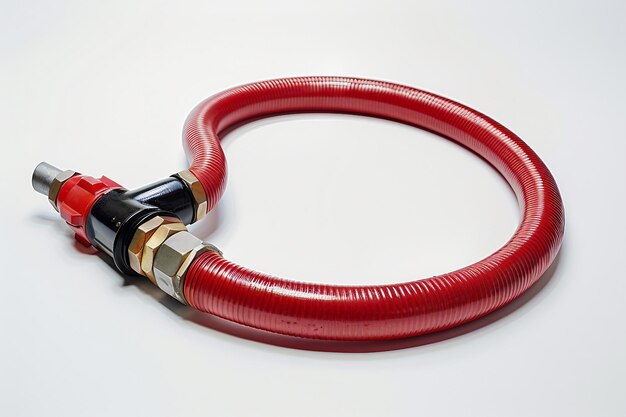 Photo fuel hose on white background