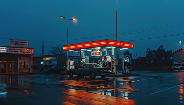 Fueling of a car on gas station