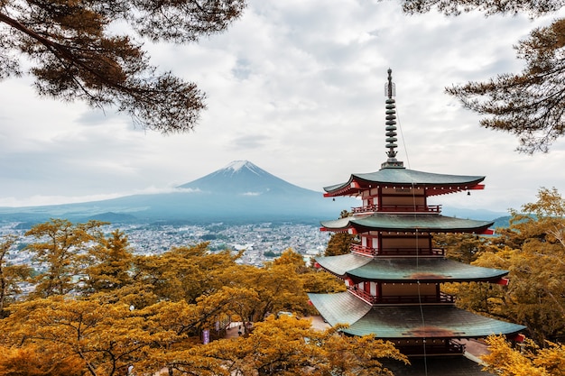 Fuji mountain view from Chureito Pagoda