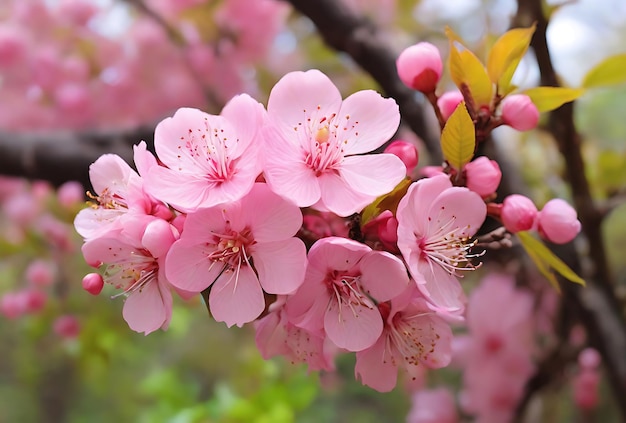 Fuji and Sakura Cherry blossoms pink flowers Spring