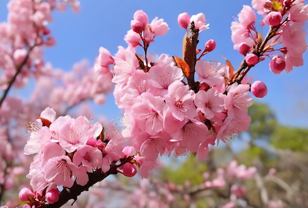 Fuji and Sakura Cherry blossoms pink flowers Spring