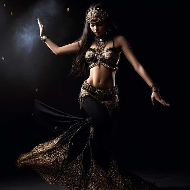 Full body of belly dancer baladi style generative AI