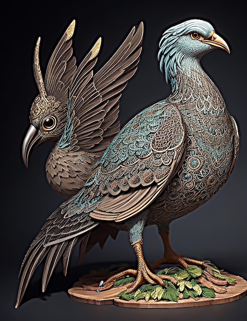 Full body frendly ornate whimiscal raven Ai Genereted