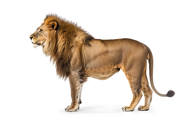 full body lion standing side view white background p 1721122849 3